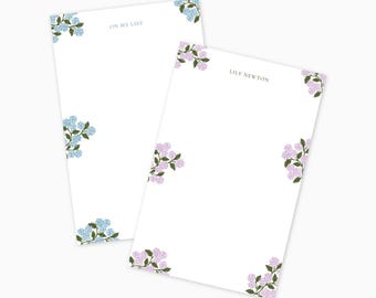 Personalized Hydrangea Notepad: Floral Stationery Gift (5.5x8.5 in