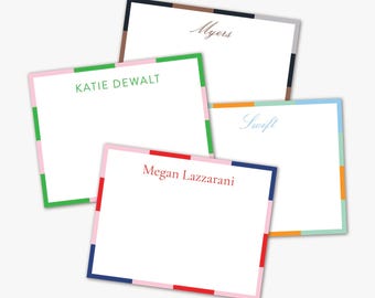 Color Block Personalized Notecard Set: Custom Stationery Gift