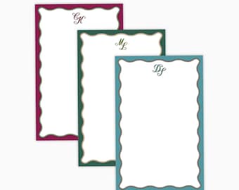 Wavy Monogram Personalized Notepad (5.5 x 8.5)