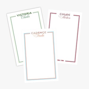 Personalized Name Notepad - Double Border Stationery (5.5 x 8.5)