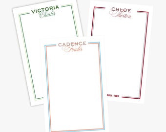 Personalized Name Notepad - Double Border Stationery (5.5 x 8.5)