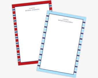 Personalized Patriotic Striped Notepad: Family To-Do List Stationery