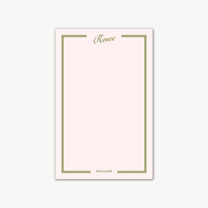 Fill Personalized Name Notepad 5.5 x 8.5 - To Do List, Family Notepad, Stationery for her, Notepad w/ Border, New House Gift, Preppy Notepad