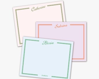 Personalized Notecard Set with Envelopes: Colorful Stationery, Thank You Notes