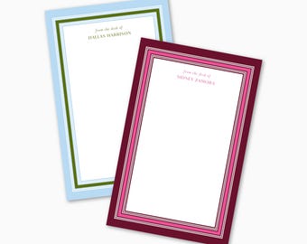 Bold Border Stripe Personalized Notepad: 5.5 x 8.5, Teacher or Family Gift