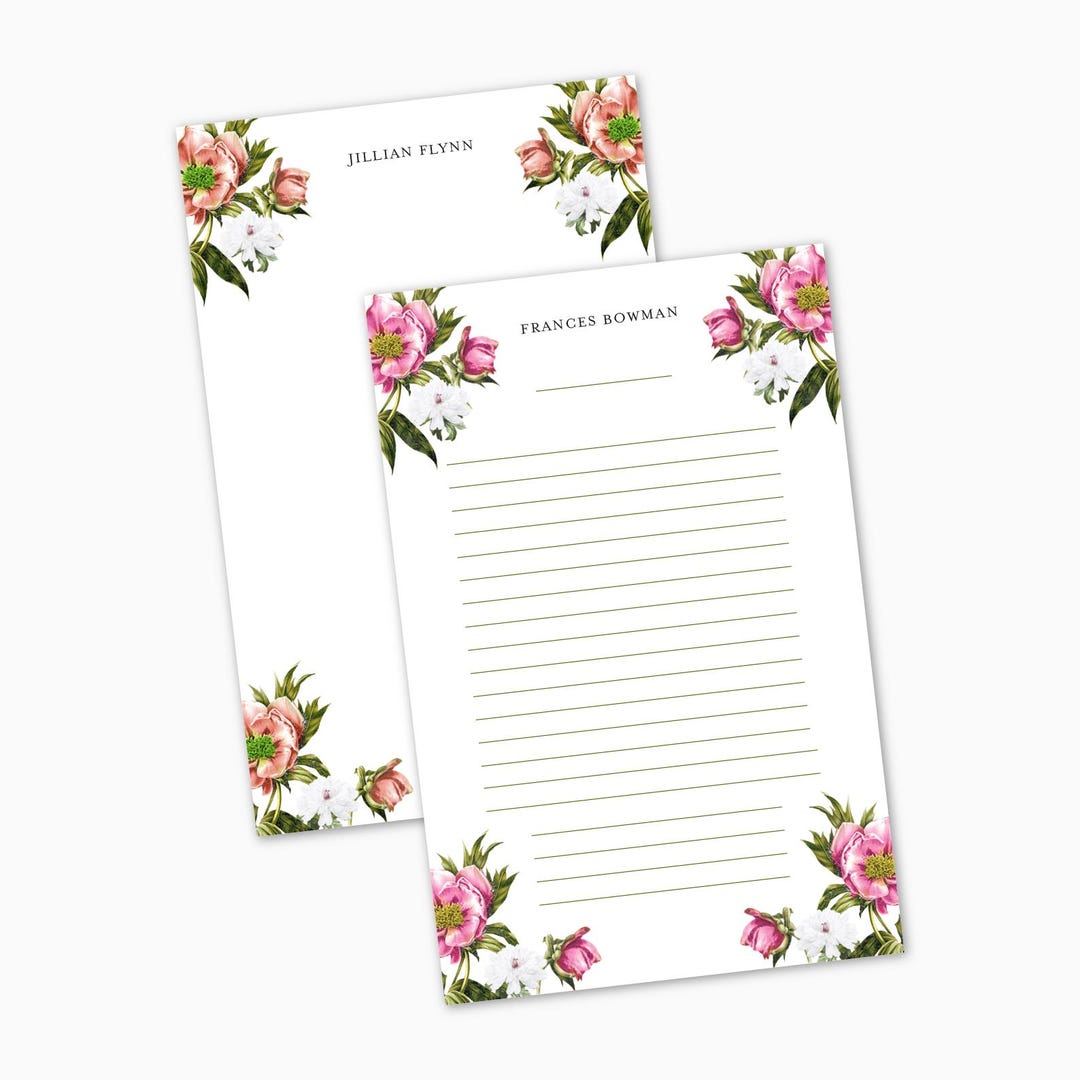 Botanical Notepad Botanical Personalized Notepad: 5.5 X 8.5, Custom Stationery - Etsy