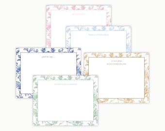 Toile Personalized Notecard Set: Custom Stationery w/ Envelopes