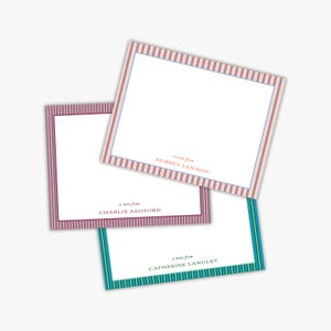 Pinstripe Personalized Notecard Set: Monogram Stationery, Thank You Notes
