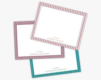 Pinstripe Personalized Notecard Set: Monogram Stationery, Thank You Notes