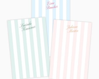 Striped Personalized Notepad: 5.5 x 8.5, Teacher or Family Gift
