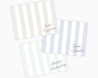 Personalized Striped Notecard Set: Colorful Stationery with Envelopes