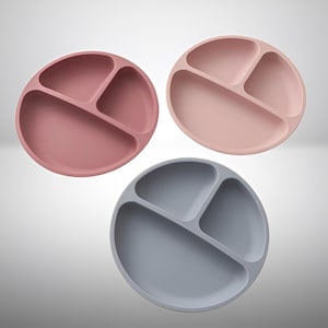 シリコン製ベビー吸盤プレート - BPAフリー幼児用フィーディングボウル、滑り止めベビー食器、セルフフィーディング、キッズトレーニングディッシュ