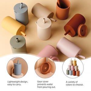 Vaso de silicona con pajita para bebé de 150 ml, vaso de entrenamiento para niños pequeños de 5 oz, vaso antiderrames para bebés, vaso portátil para alimentar al bebé.