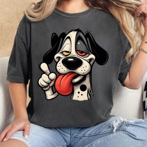 Funny Dog Face PNG, Cartoon Dog Tongue Out Clipart, Stoner Dog Design, Silly Dog Meme Art, Dog Humor Sublimation for T-Shirts