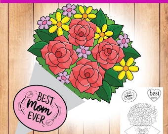 Printable Mother's Day Coloring Card – DIY Kids Craft (Digital Download)