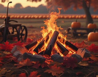 Herbstliche Lagerfeuer Digitaldruck