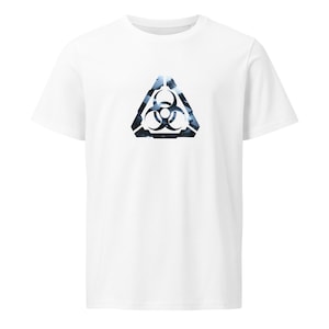 Cyber Biohazard Symbol T-Shirt – Futuristic Techwear Aesthetic | Gamer & Raver Streetwear Shirt