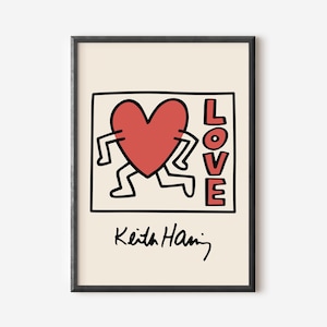 Keith Haring &#39;Love&#39; Exhibition Poster: Modern Art Print (Digital Download)