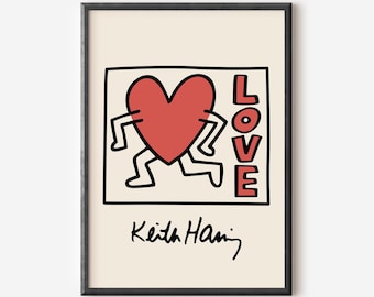 Keith Haring 'Love' Exhibition Poster: Modern Art Print (Digital Download)
