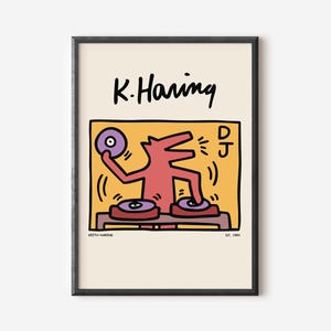 Póster de Keith Haring, Impresión de Keith Haring, Póster de exposición, Arte mural imprimible, Artistas famosos, Descarga digital, Impresiones de Keith Haring