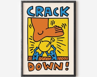 Keith Haring 'Crack Down' Exhibition Poster Print (Digital Download)