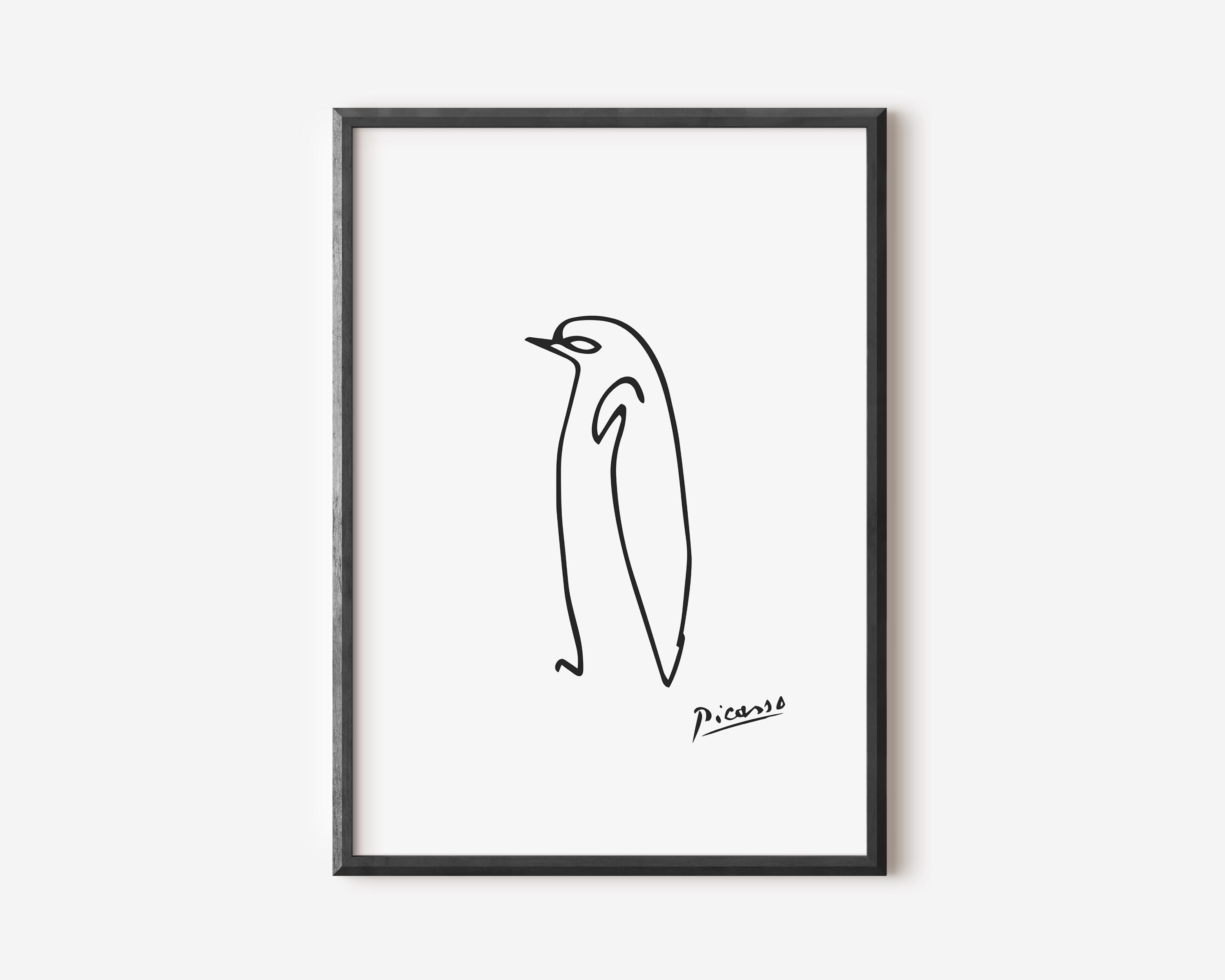 ペンギンの線画 - Etsy 日本