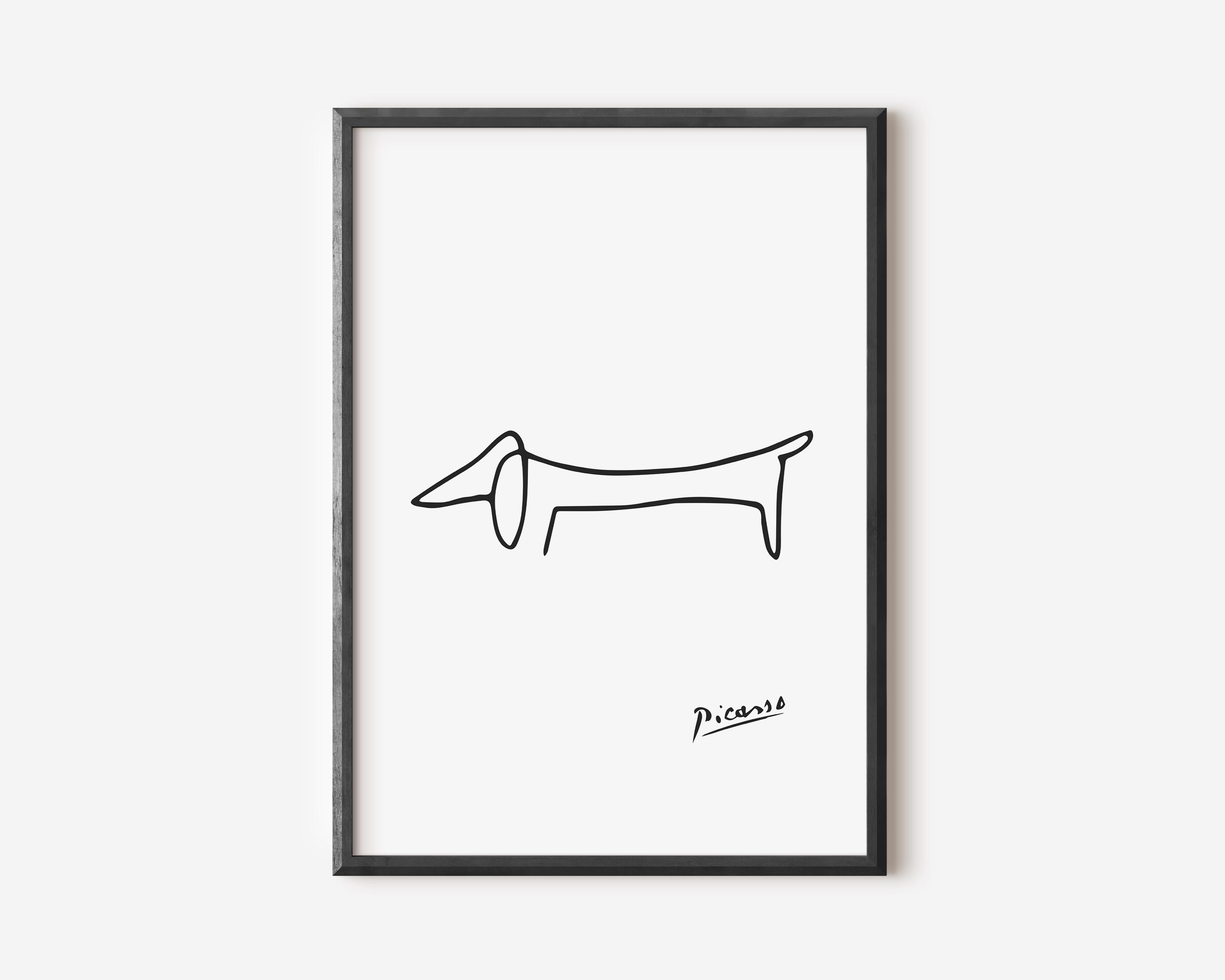 Picasso Dog Print: Minimalist One Line Art (Digital Download)