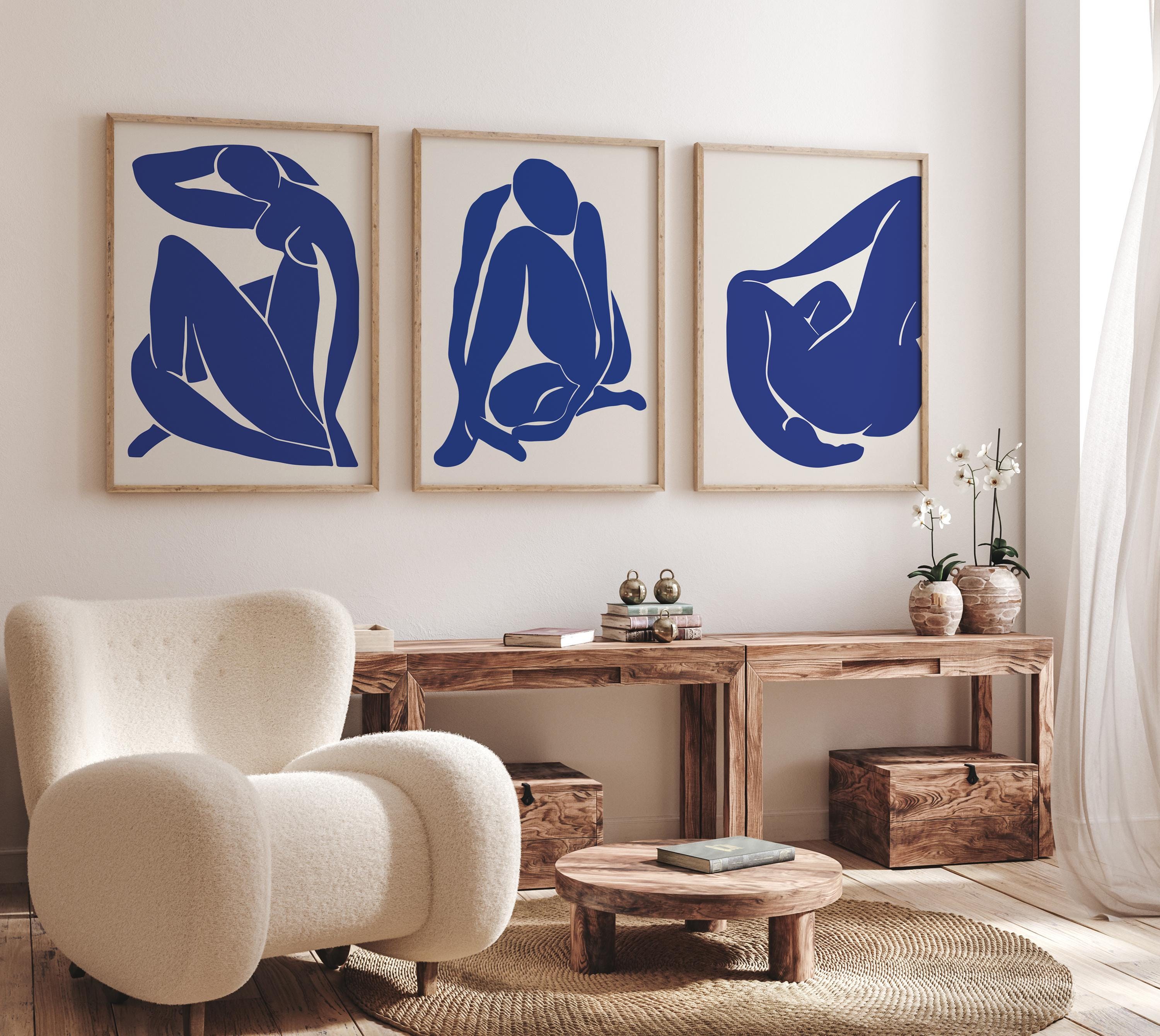 Henri Matisse Prints Set: Navy Blue Woman Body Line Art (Digital Download)
