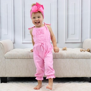 Girls Summer Clothes Toddler Girl Romper Monogrammed Girls Jumpsuit