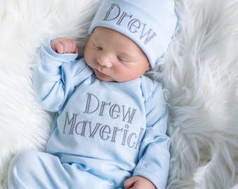 Baby Boy Clothes Baby Coming Home Outfit Baby Outfit With Name Gift For Baby Boy Hospital Outfit Newborn Boy Outfit Personalized Baby Outfit