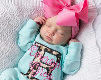 Baby Girl Coming Home Outfit , Baby Girl  Clothes, Gift For Newborn ,  Hospital Outfit