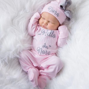 Baby Girl Coming Home Outfit Baby Girl Clothes Newborn Girl Outfit Baby Girl Gift Personalized Baby Girl Clothes Baby Girl Sleeper