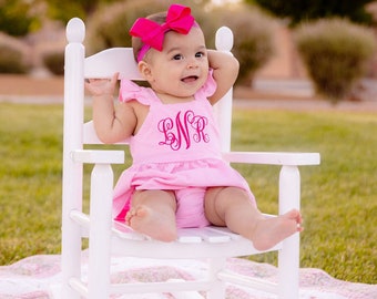 Baby Girl Clothes Baby Girl Summer Outfit Baby Girl Summer Dress Baby Girl Monogrammed Dress Toddler Dress Toddler Summer Outfit Baby Gift