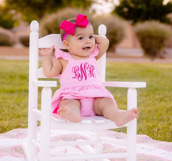 Bebé niña ropa bebé niña verano traje bebé niña vestido de verano bebé niña  monograma vestido niño vestido niño verano traje bebé regalo -  México