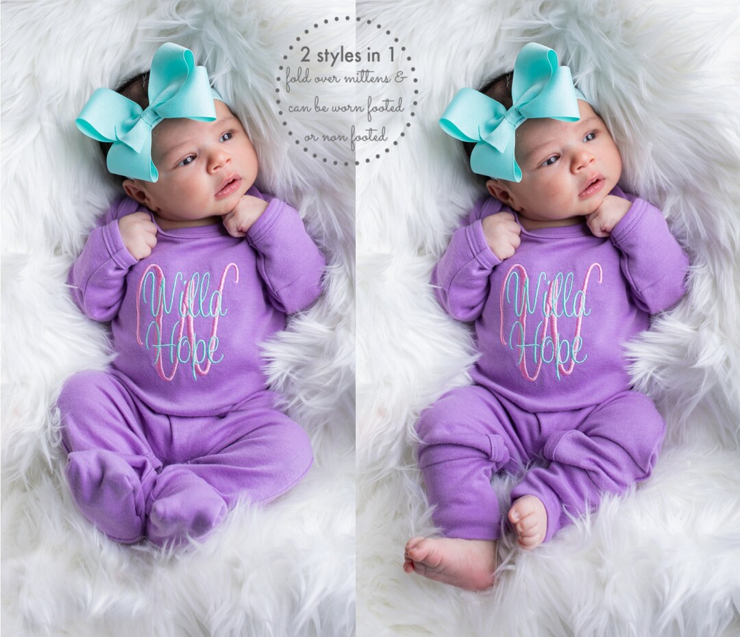 Newborn Girl Coming Home Outfit Newborn Girl Clothes Personalized Baby