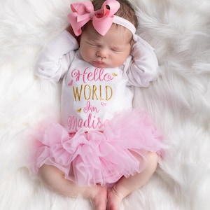 Baby Girl Gift Baby Girl Clothes Baby Girl Coming Home Outfit  Baby Girl Personalized Gift Newborn Girl Clothes Baby Shower Gift