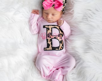 Baby Girl Coming Home Outfit Baby Girl Clothes Personalized Baby Girl Gift Personalized Baby Girl Outfit Newborn Girl Clothes Newborn Hat