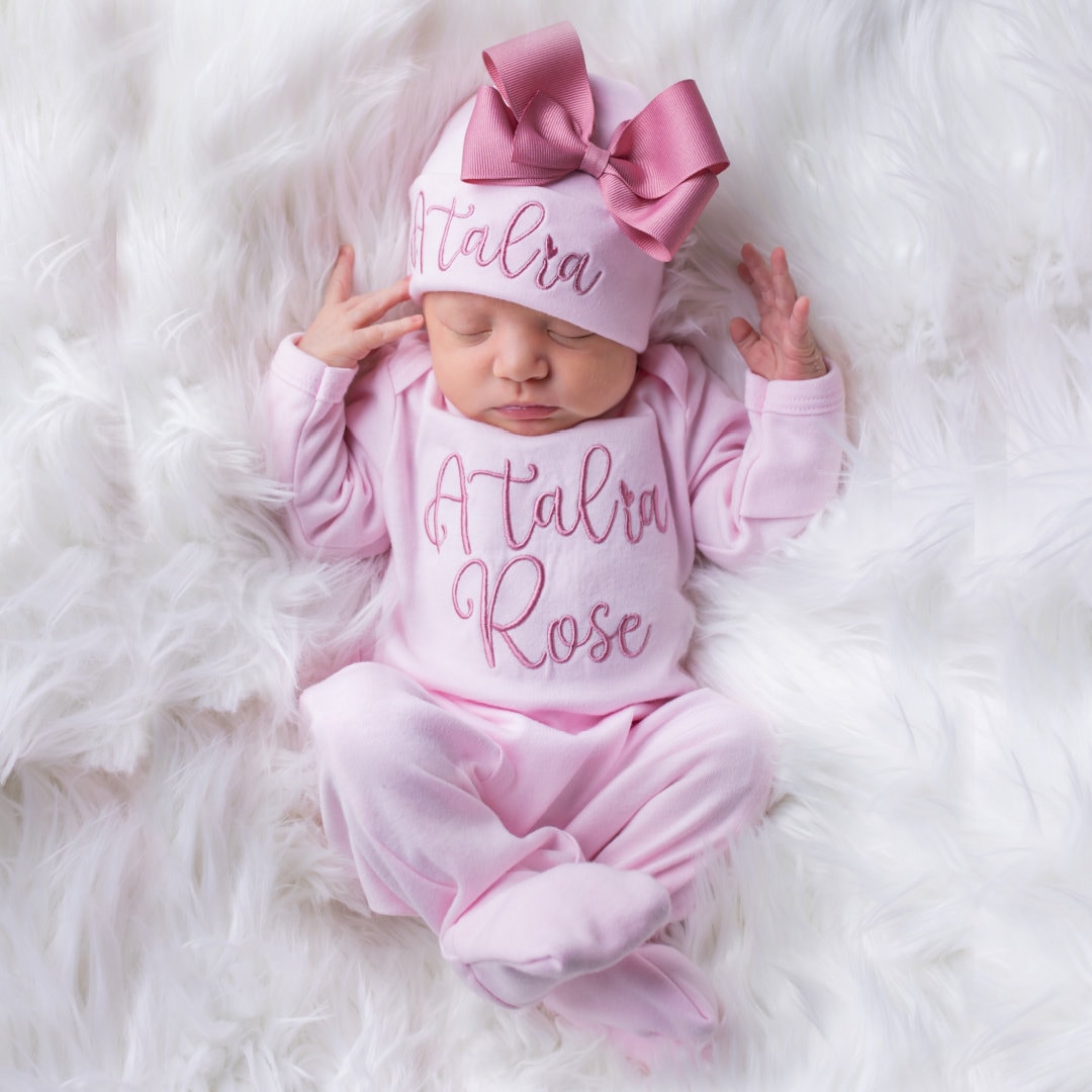 Baby Girl Coming Home Outfit Baby Girl Clothes Personalized Baby