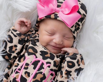 Baby Girl Coming Home Outfit, Baby Girl Clothes, Personalized Baby Girl Gift, Newborn Girl Clothes, Newborn Girl Outfit, Newborn Hat