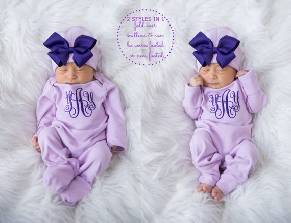 Newborn Girl Coming Home Outfit Newborn Girl Clothes Personalized