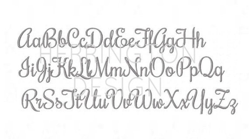 May include: A set of uppercase and lowercase letters in a cursive font. The letters are in gray and are arranged in three rows.