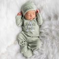 Newborn Boy Clothes Newborn Boy Coming Home Outfit Baby Boy Gift Newborn Boy Outfit Monogrammed Baby Boy Outfit Newborn Hat Newborn Gift NI