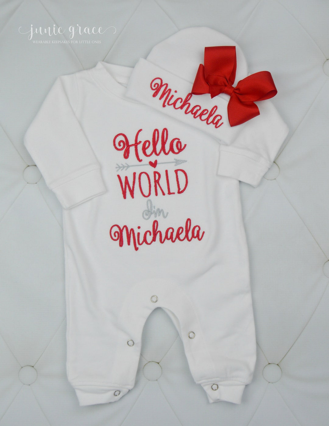 Newborn Girl Coming Home Outfit Newborn Girl Clothes Hello World Outfit ...