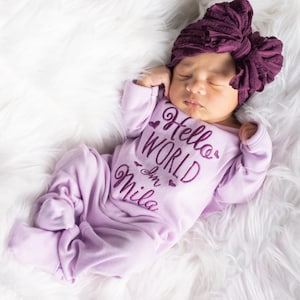 Baby Girl Coming Home Outfit Baby Girl Clothes Baby Girl Gifts Baby Girl Hospital Outfit Newborn Girl Clothes Baby Shower Gifts Personalized