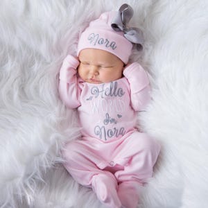 Baby Girl Coming Home Outfit Baby Girl Clothes Newborn Girl Outfit Baby Girl Gift Personalized Baby Girl Clothes Baby Girl Sleeper