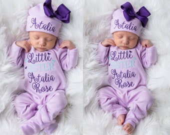 Baby Girl Coming Home Outfit, Baby Girl Clothes, Baby Girl Gift, Newborn Girl Clothes, Newborn Girl Outfit, Little Sister Outfit,