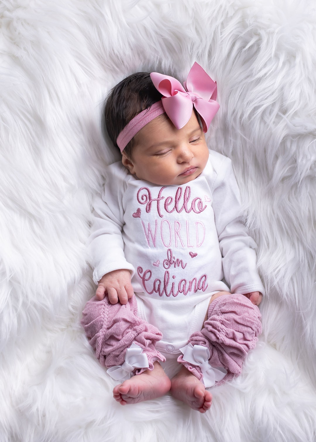 Baby Girl Coming Home Outfit Baby Girl Clothes Hello World Bodysuit