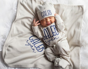 Baby Boy Coming Home Outfit, Baby Boy Clothes, Personalized Baby Boy Gift, Baby Shower Gift, Newborn Boy Clothes, New Baby Gift