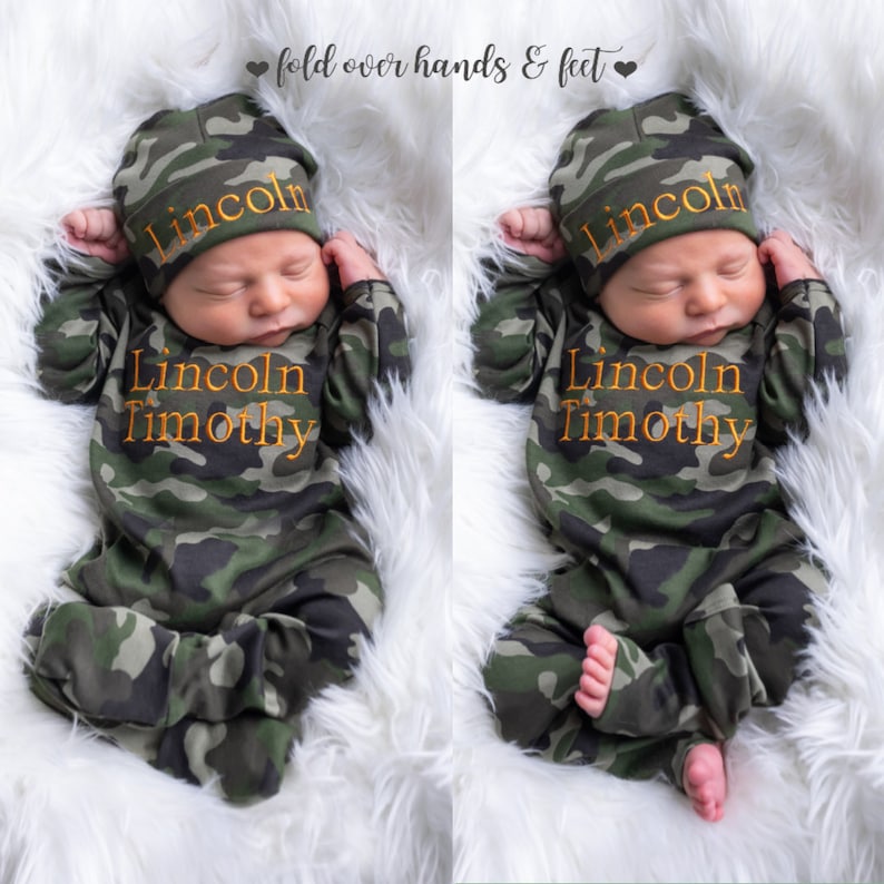 Newborn Boy Clothes Newborn Boy Coming Home Outfit Baby Camo Etsy
