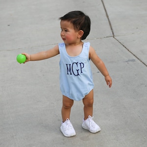 Baby Boy Summer Outfit, Baby Boy Bubble, Baby Boy Summer Clothes, Baby Boy Summer Romper, Monogrammed Boy Bubble,